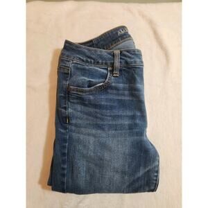 American Eagle Jeans Womens 10 Regular Blue Jegging Straight Super Stretch